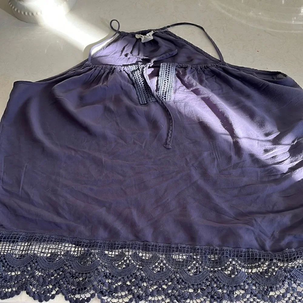 Artisan NY pajama set - dark purple tank top with matching shorts, size Medium